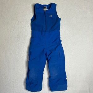 The North Face Kids Blue Insulated Snow Bibs Fleece Upper EZ Grow Size 5 Toddler